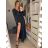 Elegantes Langarmkleid Damen (S / M.ONE SIZE) ITALIAN FASHION IMM211302 S/M schwarz