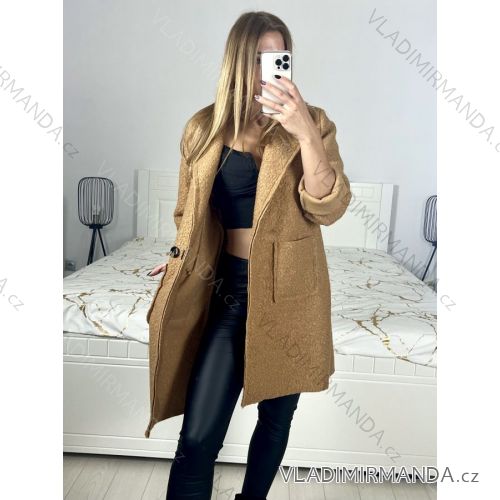 Kabát flaušový beránek dámský (S/M ONE SIZE) ITALSKá MóDA IM323130