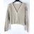 Kurzer Damenpullover mit Knopfleiste und langen Ärmeln (S/M EINHEITSGRÖSSE) ITALIAN FASHION IMPBB23Y22785
