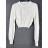 Kurzer Damenpullover mit Knopfleiste und langen Ärmeln (S/M EINHEITSGRÖSSE) ITALIAN FASHION IMPBB23Y22785