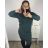 Kleid Oversize Kurzarm Damen (4XL/5XL ONE SIZE) ITALSKÁ MÓDA IM422FLUFF 2XL/3XL Smaragd