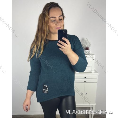 Damen Oversized Sleeve Zip Hoodie Langarm (M / L ONE SIZE) ITALIAN FASHION IM422PARIS