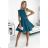 442-2 Ausgestelltes Kleid mit kleinen Ärmeln – Meeresfarbe