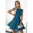 442-2 Ausgestelltes Kleid mit kleinen Ärmeln – Meeresfarbe