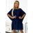 287-25 SOFIA Schmetterlingskleid mit Taillenband – Marineblau mit Glitzer