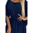 287-25 SOFIA Schmetterlingskleid mit Taillenband – Marineblau mit Glitzer