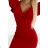 479-3 NINA-Kleid mit Umschlagausschnitt, Ärmeln und Gürtel – rot