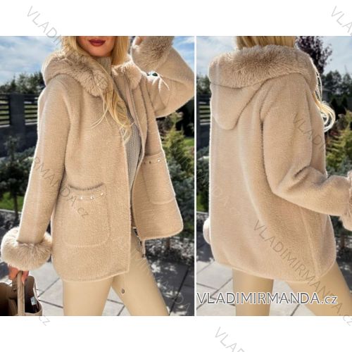 Flauschiger Langarmmantel für Damen (Einheitsgröße S/M/L) ITALIAN FASHION IMWD233932
