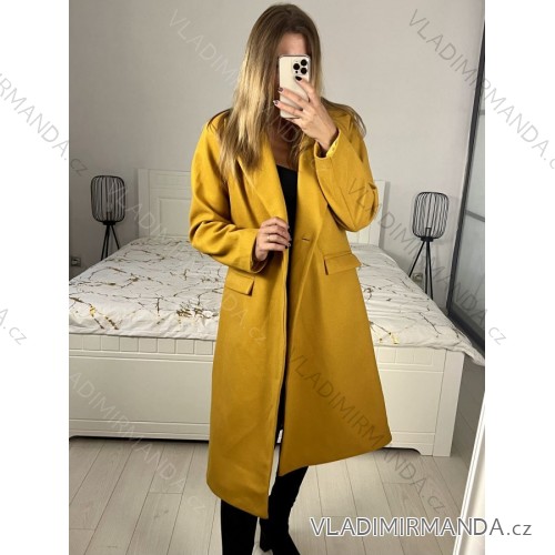 Lange Damen Fleecejacke (SML-XL) ITALIAN FASHION IMD211106   hořčicová   S