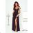 Langes, elegantes Damenkleid mit breiten Trägern (SL) FRENCH FASHION FMPEL23VELVET schwarz 40
