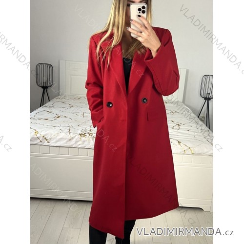 Lange Damen Fleecejacke (SML-XL) ITALIAN FASHION IMD211106   rot   S