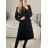 Lange Damen Fleecejacke (SML-XL) ITALIAN FASHION IMD211106   schwarz   S