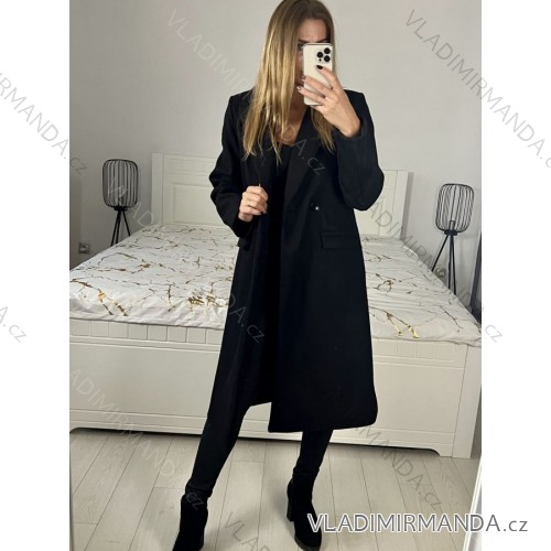 Lange Damen Fleecejacke (SML-XL) ITALIAN FASHION IMD211106   schwarz   S