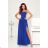 Langes, elegantes Damenkleid mit breiten Trägern (SL) FRENCH FASHION FMPEL23VELVET königsblau 36