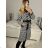 Flauschiger Langarmmantel für Damen (SL) ITALIAN FASHION IMWL22020 M Schwarz und weiß