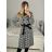 Flauschiger Langarmmantel für Damen (SL) ITALIAN FASHION IMWL22020 M Schwarz und weiß