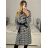 Flauschiger Langarmmantel für Damen (SL) ITALIAN FASHION IMWL22020 M Schwarz und weiß