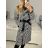 Flauschiger Langarmmantel für Damen (SL) ITALIAN FASHION IMWL22020 M Schwarz und weiß