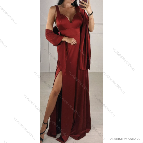Elegantes trägerloses Sommerkleid für Damen (Einheitsgröße S/M) ITALIAN FASHION IMPBB23O9187 Burgund S/M