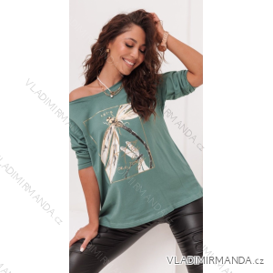 Damen-Langarm-T-Shirt in Übergröße (2XL/3XL EINHEITSGRÖSSE) TURKISH FASHION TMAA233967