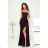 Langes, elegantes Damenkleid mit breiten Trägern (SL) FRENCH FASHION FMPEL23VELVET schwarz 36