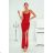 Langes, elegantes Damenkleid mit breiten Trägern (SL) FRENCH FASHION FMPEL23VELVET rot 38