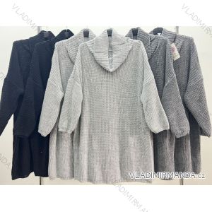 Damen-Strickpullover in Übergröße mit verlängerten langen Ärmeln (2XL/3XL EINHEITSGRÖSSE) ITALIAN FASHION IM423759