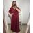 Damenkleid in Übergröße, lang, elegant, lässig, kurzärmlig (2XL/3XL, Einheitsgröße) ITALIAN FASHION IM423ISABELA