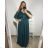 Damenkleid in Übergröße, lang, elegant, lässig, kurzärmlig (2XL/3XL, Einheitsgröße) ITALIAN FASHION IM423ISABELA