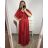 Šaty dlouhé elegantní společenské na ramínka dámské (S/M ONE SIZE) ITALSKá MóDA IM4221089 2XL/3XL rot