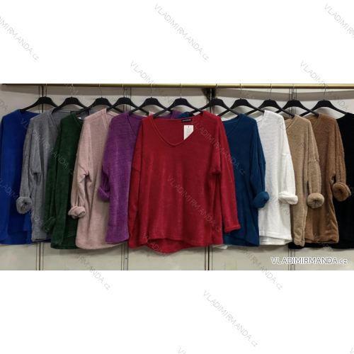 Langer Strickpullover mit Kapuze für Damen (XL/2XL ONE SIZE) ITALIAN FASHION IMC22806