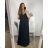 Šaty dlouhé elegantní společenské na ramínka dámské (S/M ONE SIZE) ITALSKá MóDA IM4221089 M / L schwarz