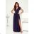 Langes, elegantes Damenkleid mit breiten Trägern (SL) FRENCH FASHION FMPEL23VELVET dunkelblau 44