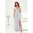 Langes, elegantes Damenkleid mit breiten Trägern (SL) FRENCH FASHION FMPEL23VELVET Silber 34