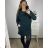 Damen-Sweatshirtkleid mit langen Ärmeln und Kapuze in Übergröße (2XL/3XL EINHEITSGRÖSSE) ITALIAN FASHION IM423680