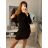 Kleid mit 3/4 Ärmeltasche für Damen (uni sl) ITALIAN Fashion IM3181746 schwarz S/M