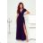 Langes, elegantes Damenkleid mit breiten Trägern (SL) FRENCH FASHION FMPEL23VELVET dunkelblau 42