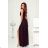 Langes, elegantes Damenkleid mit breiten Trägern (SL) FRENCH FASHION FMPEL23VELVET schwarz 36