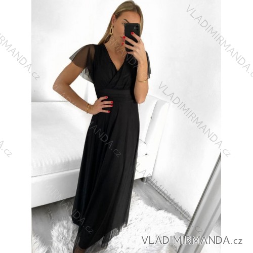 Šaty letní na ramínka dámské (S/M ONE SIZE) ITALSKÁ MÓDA IMPBB22B21841 schwarz L/XL