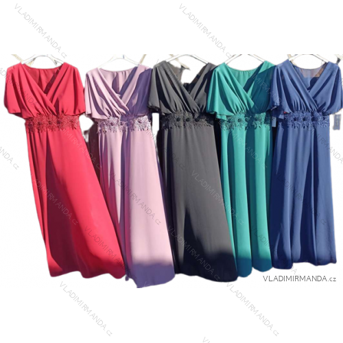 Kleid Kurzarm Damen (Uni L-2XL) ITALIENISCH MODA IMS23CLARIS