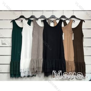 Langes Chiffon-Kurzarmkleid für Damen (S/M ONE SIZE) ITALIAN FASHION IMWGS231048