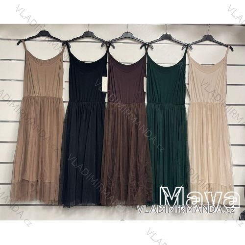 Langes Chiffon-Kurzarmkleid für Damen (S/M ONE SIZE) ITALIAN FASHION IMWGS231048