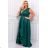 Damen Plus Size (42-46) langes elegantes ärmelloses Partykleid POLISH FASHION PMLBC23265-10 grün 42