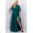 Damen Plus Size (42-46) langes elegantes ärmelloses Partykleid POLISH FASHION PMLBC23265-10 grün 44