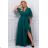 Damen Plus Size (42-46) langes elegantes ärmelloses Partykleid POLISH FASHION PMLBC23265-10 grün 44