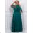 Damen Plus Size (42-46) langes elegantes ärmelloses Partykleid POLISH FASHION PMLBC23265-10 grün 44