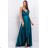 Damen Plus Size (42-46) langes elegantes ärmelloses Partykleid POLISH FASHION PMLBC23265-10 dunkelgrün 36