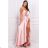 Damen Plus Size (42-46) langes elegantes ärmelloses Partykleid POLISH FASHION PMLBC23265-10 pink 36
