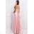 Damen Plus Size (42-46) langes elegantes ärmelloses Partykleid POLISH FASHION PMLBC23265-10 pink 36