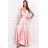Damen Plus Size (42-46) langes elegantes ärmelloses Partykleid POLISH FASHION PMLBC23265-10 pink 36